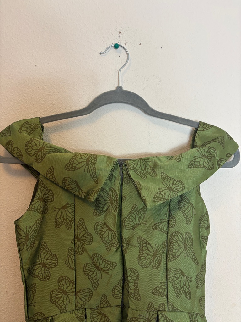 Retro Stage Green 1950s Off-Shoulder Dress-Nwt Armpit 15” Xs — image 6 of 8